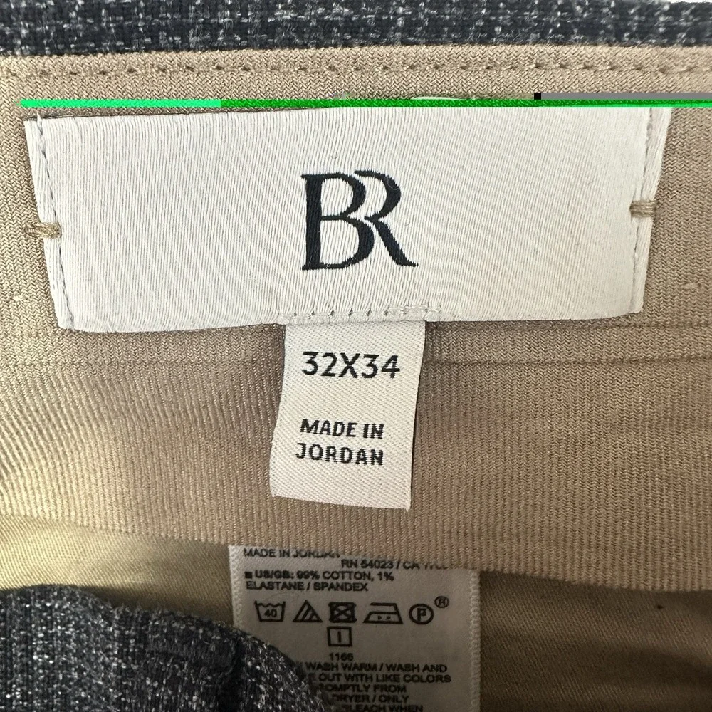 Banana Republic Dress Pants Mens 32x34 Tessuti Sondrio Charcoal Cotton Trouser